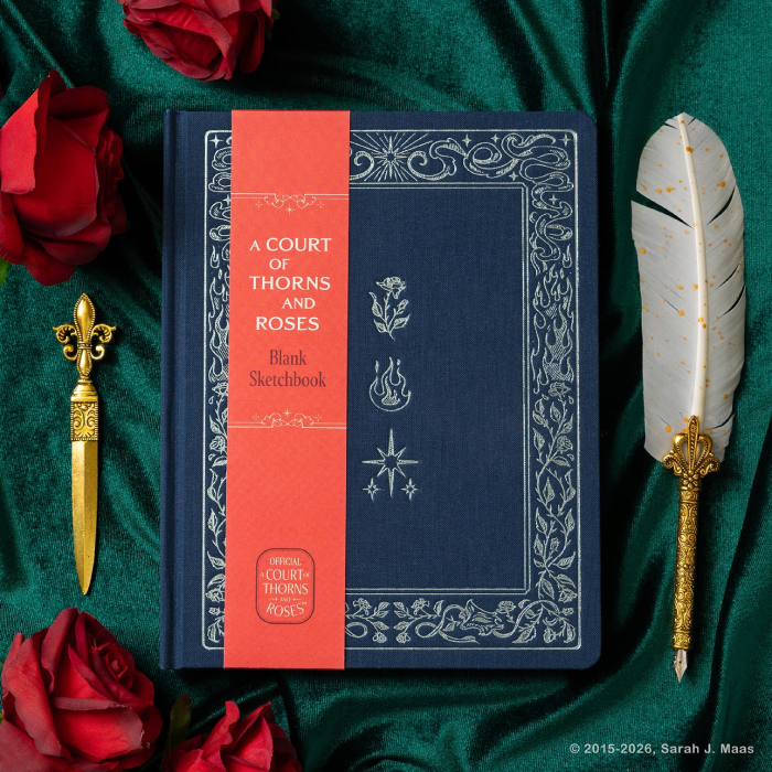 A Court of Thorns and Roses Blank Sketchbook - Flowers, Flames, and Stars