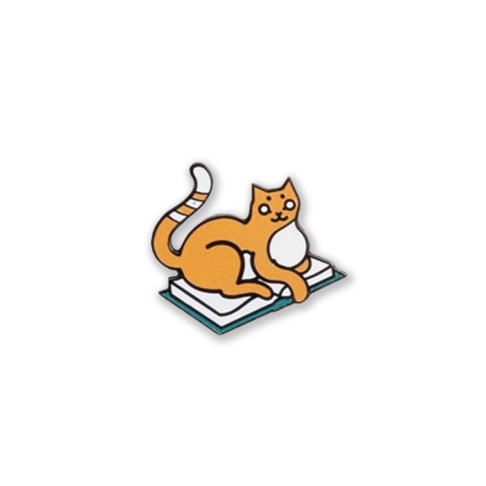 The Purrfect Nap Enamel Pin - Orange/White