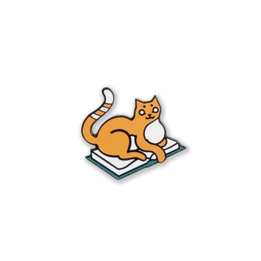 The Purrfect Nap Enamel Pin - Orange/White