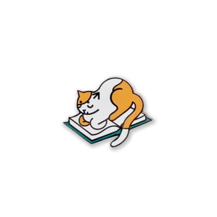 The Purrfect Nap Enamel Pin - White/Orange