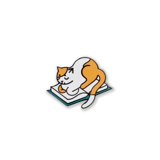 The Purrfect Nap Enamel Pin - White/Orange