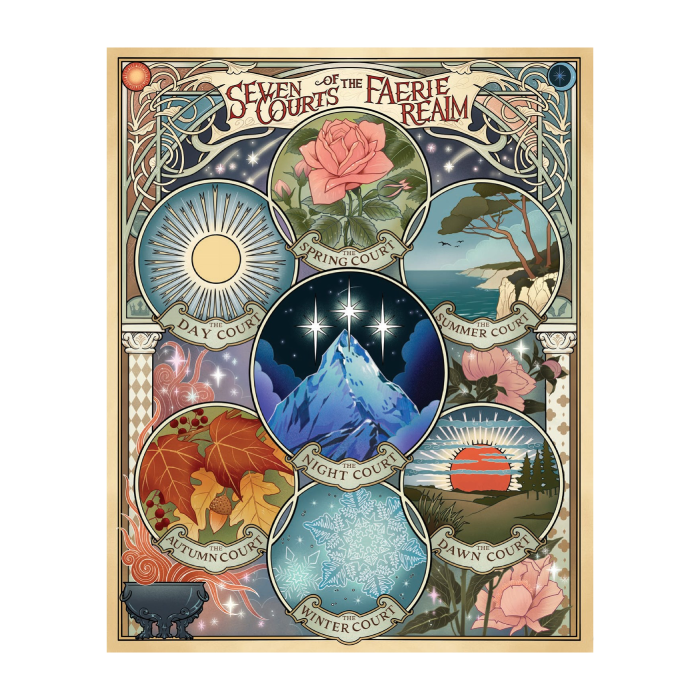 Seven Courts of the Faerie Realm 1000-Piece Puzzle (A Court of Thorns and Roses)