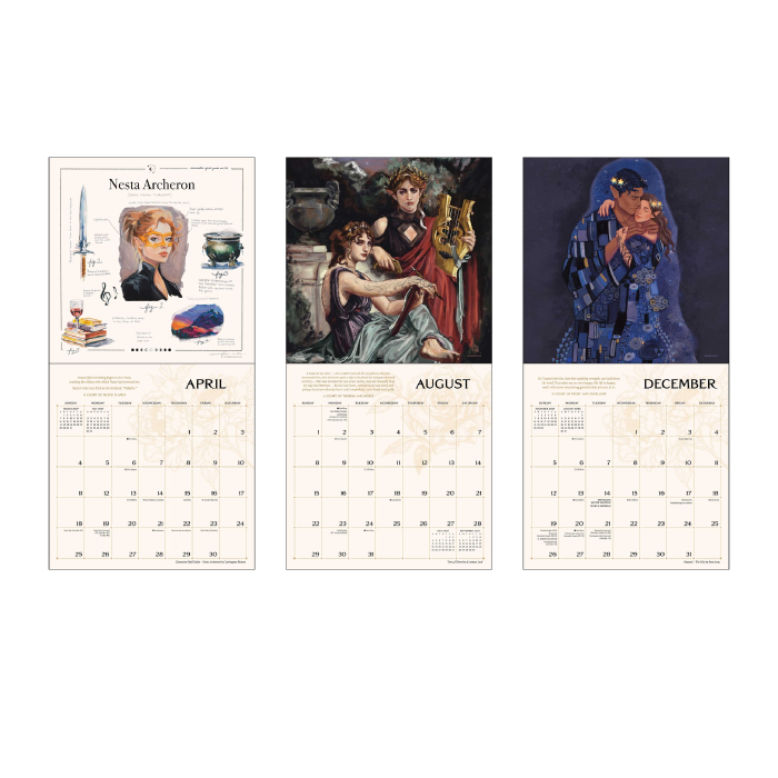 A Court of Thorns and Roses Fan Art 2027 Wall Calendar