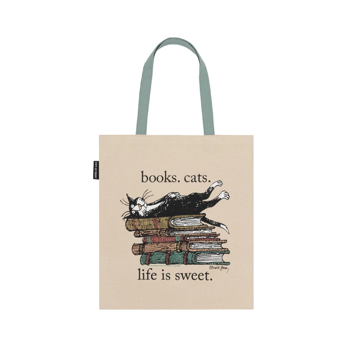 Books. Cats. Life is Sweet. Tote Bag