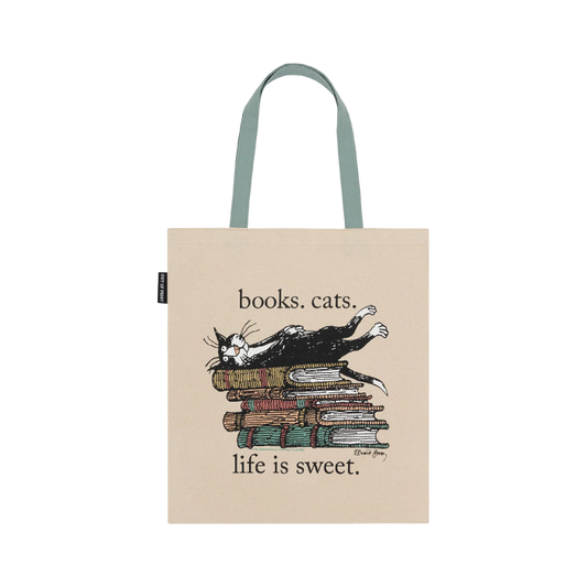 Books. Cats. Life is Sweet. Tote Bag